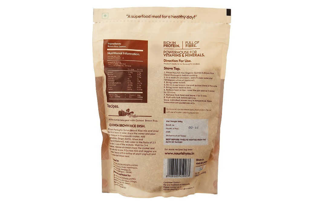 Nourish You Quinoa + Brown Rice Mix    Pack  500 grams